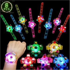SCIONE 8 Pack LED Light Up Fidget Spinner Bracelets, Glow in The Dark Party Supplies Halloween Party Favors for Kids 4-8 8-12, Birthday Gifts, Treasure Box Toys for Classroom Goodie Bags Stuffers SCIONE 8 Pack LED Light Up Fidget Spinner Bracelets, Glow in The Dark Party Supplies Halloween Party Favors for Kids 4-8 8-12, Birthday Gifts, Treasure Box Toys for Classroom Goodie Bags Stuffers