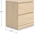 Signature Design by Ashley Onita Contemporary 2-Drawer Nightstand with Storage, Light Brown, 19.61" W x 15.35" D x 21.61" H