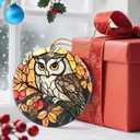3 x Christmas Ornaments, Dodosky 2.8in Ceramic Owl Ornament, Xmas Decor, Christmas Tree Ornaments, Xmas Decorations for Tree, Holiday Ornament, Gifts for Owl Lovers, Gifts for Women, Men