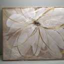 SOUGUAN Flower Wall Art for Living Room 32x48 Inch Gold Large Artwork Painting for Bedroom Kitchen Home Office Room Decore