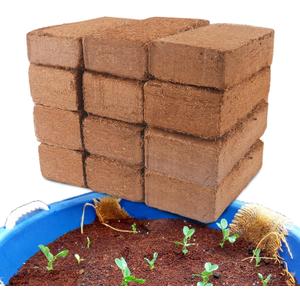 Coco Coir for Organic Coconut Coir- 12 Pack Coco Coir Brick- Coconut Soil with Low EC & PH Balance-Coco Fiber for Herbs& Flowers- High Expansion-Renewable Coco Soil for Planting