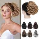 Ponytail Extension,10" Claw Clip in Ponytail Extensions Short Curly Ponytail Hairpiece for Women Fluffy Natural Synthetic Pony Tails for Daily Use(Dark Blonde)