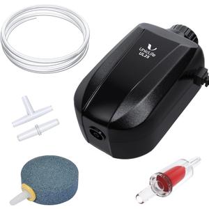 Uniclife Aquarium Air Pump Dual Outlet Fish Tank Aerator with Accessories for 5-200 Gallon Tank