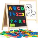 INNOCHEER Magnetic Letters and Numbers for Toddlers, Magnetic Board for Kids, ABC Alphabet Magnets, Educational Dry Erase Board - Whiteboard & Chalkboard for Toddlers Writing & Drawing Kids Toys (Multicolor)