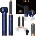 5 in ONE Hair Dryer Brush, Blow Dryer Curling Wand Hair Styling Tools Set, Ionic Hot Air Brush Round Brush Blow Dryer, Left&Right Styler 100-120V