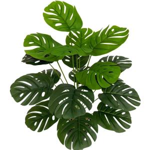 Artificial Monstera Plants, Fake Tropical Turtle Leaf Greenery Shrubs Decor Plant Faux Palm Tree Leaves Stems for Outdoor Indoor Decor Home Garden Party Wedding Bedroom Room Office Decoration 1 Pack