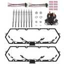 Powerstroke Diesel Valve Cover Gasket Set Compatible with Ford F250 F350 E250 E350 7.3L 1999-2003, Includes Gaskets, Glow Plugs, Harness, Relay, OEM Replaces F81Z-6584-AA 615-201, Easy Installation