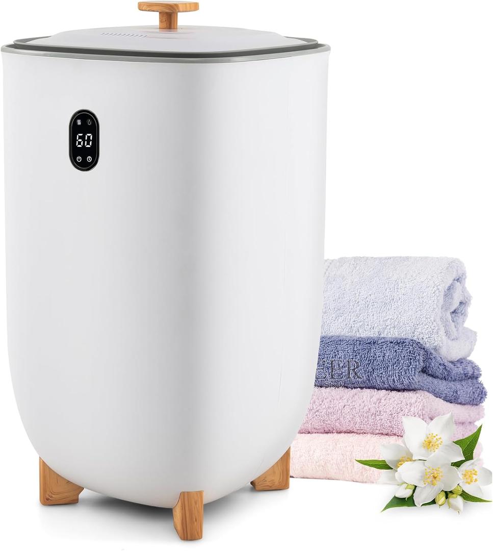 Nightcore Towel Warmer Bucket, 35L Large Warmer with 1 Fragrant Disc Holder, Timer, Auto Shut Off, LED Display, Luxury Towel Heater & Dryer Combo, Upgraded Hot Towel Warmer for Bathroom