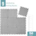 Mr. Pen- Blocking Mats for Knitting & Crochet Projects, 12" x 12", 9 Pack with 150 pcs T-Pins, Gray Aligned Grid Knitting Blocking Mats and Pins, Water & Heat Resistant