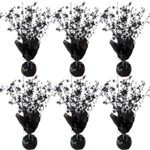 3 Pack Halloween Decoration Indoor Metallic Foil Spray Centerpiece Star Table Decoration Burst Table Centerpieces Gold Decor for Birthday Wedding Anniversary Graduation Holiday Party Supplies, Black