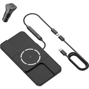 Wireless Charger Car Magnetic Charging pad Fast Wireless Phone Charger Cell Phone Cordless Charging mat Compatible with iPhone 16/15/14/13/12, Airpods Earbuds(C11MAG)