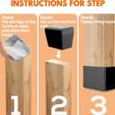 Rectangle Chair Leg Protectors for Hardwood Floors,16 PCS Silicone Covers to Protect Wood Tile Floors Felt Pads Furniture Leg Caps Reduce Noise. Easy to Move.(Black,0.5 x 2 Inch,Rectangular)