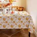 Romanstile Fall Rectangle Tablecloth 60 x 120 Inch,Thanksgiving Autumn Harvest Orange Maple Leaf Table Cloths, Stain Resistant Farmhouse Table Cover for Thanksgiving Holiday Dinner Party