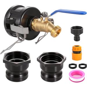 Ceaeso IBC Tote Hose Adapter, 2" Camlock Adapter for 275-330 Gallon IBC Tote Tank with 2 Size Cam Groove Fittings (2" Coarse and 2" Fine), Camlock Fittings to 3/4" Garden Hose Male Thread