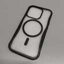 SUPFINE Magnetic for iPhone 15 Pro Case (Compatible with MagSafe) (Military Grade Drop Protection) Translucent Matte Shockproof Phone Cover, Black