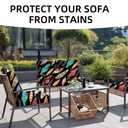 8x SUKAIKEQA Outdoor Cushion Covers Set, 8PCS Patio Furniture Couch Seat Slipcovers, Replacement for Sofa Sectional Chair(Cover, Only)