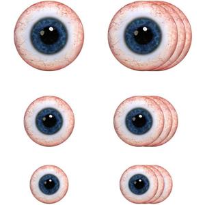 Veemoon 12PCS Halloween Horror Eyeball Wall Paste,Eyeball Balls Wall Stickers Murals for Halloween Window Clings Stickers (Blue1)