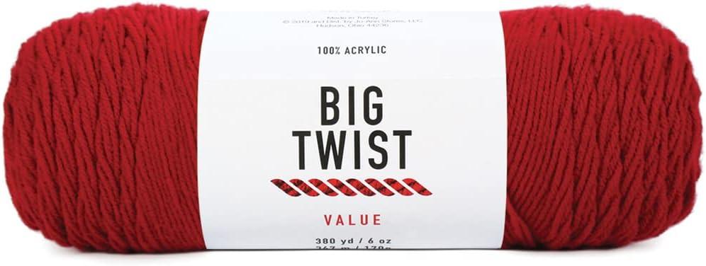 Craftz Worsted Yarn (Deep Red) - 100% Acrylic, 6 oz, 380 Yards