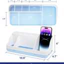 Bathroom Counter Organizer and Storage, 7 Slots Detachable Toothbrush Holders for Bathrooms, Anti-Slip Electric Toothbrush and Toothpaste Holder Countertop Vanity Organizer Accessories for Adults Kids