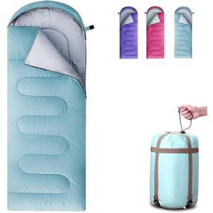 COLIKESEA Sleeping Bags for Adults, Teens & Kids - Use for 3-4 Seasons, Warm & Cold Weather - Lightweight, Waterproof, Use for Backpacking, Hiking and Camping (Sky Blue/ Left Zip)