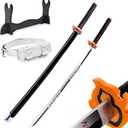 Demon Slayer Sword 41inch,with Display Stand and Belt, Rengoku Sword/Tanjiro Sword/Zenitsu Sword/Anime Original Texture,for Demon Slayer Cosplay and Collection, (Silver)