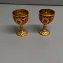 2PC Gold Red Chalice Goblet Delicate Retro Wine Cup Medieval Goblet Alloy Medieval Cup Communion Cups Drinking Cup Party Favors Home Decor