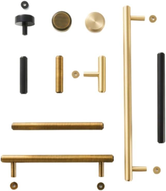 Solid Brass Plain Cabinet Knob Matte Black Antique Brass T-bar Wardrobe Cabinet Drawer Door Handle Pull,CH055,BLK,T55