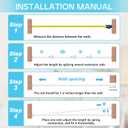 Spring Tension Curtain Rod 32-76 inch, Adjustable Expandable Tension Curtain Rod No Drilling, Tension rods for Window Doorway Kitchen Curtain, White