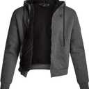 Spyder Mens Sherpa Fur Hoodie - Full Zip Up Lightweight Soft Sherpa Lined Waffle Knit Sweatshirt Jacket for Men (Medium, Charcoal Heather)