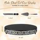 Wenqik 16 Inch Black Halloween Cake Stand with Cutter Spatula,Classic