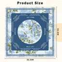 Chinoiserie Blue Peony Mahjong Mat for Table, Elegant Chinese Flower 31.5" x 31.5" Non-Slip & Noise Reduction Mahjong Mat for Poker Dominoes Cards & Board Games