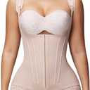 SHAPSHE Fajas Colombianas Moldeadoras Postpartum Stage 2/3 Body Shaper Tummy Control Shapewear for Women with 8 Bones (X-Small, Tan)