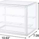 Clear Acrylic Display Case Organizer with 3-Tier Shelves, Front Open Door - Transparent Storage Box for Makeup, Figurines, Model, Jewelry, Office Supplies (10.637.098.66 inches)