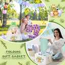 Pickmesh Baby Shower Storage Basket with Gift Bags, Rectangular Ribbons, Collapsible Canvas Storage Bin with Handles for Diaper Organizing Toy Home DIY Gift Basket, 13 x 9. 1 x 7. 1 Inch(Jungle Theme)