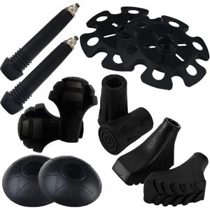 Trekking Poles Tips, Rubber Hiking Sticks End Caps Protectors Replacement Accessorie Fit Most Hiking Trekking Walking Canes (12 Pack)