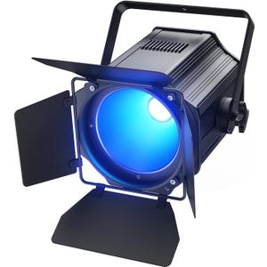 200W Stage Par Lights Spotlights with Barn Doors, RGBWA UV 6in1 COB Par Light, Warm & Cold White Uplights DMX512 Sound Activated Controlled, DJ Lights for Party Indoor Church Wedding