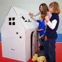 Easy Playhouse - Kids Art and Craft for Indoor and Outdoor Fun, Color, Draw, Doodle on this Blank Canvas Decorate and Personalize a Cardboard Fort, 34" X 27" X 48" - Made in USA, Age 3+