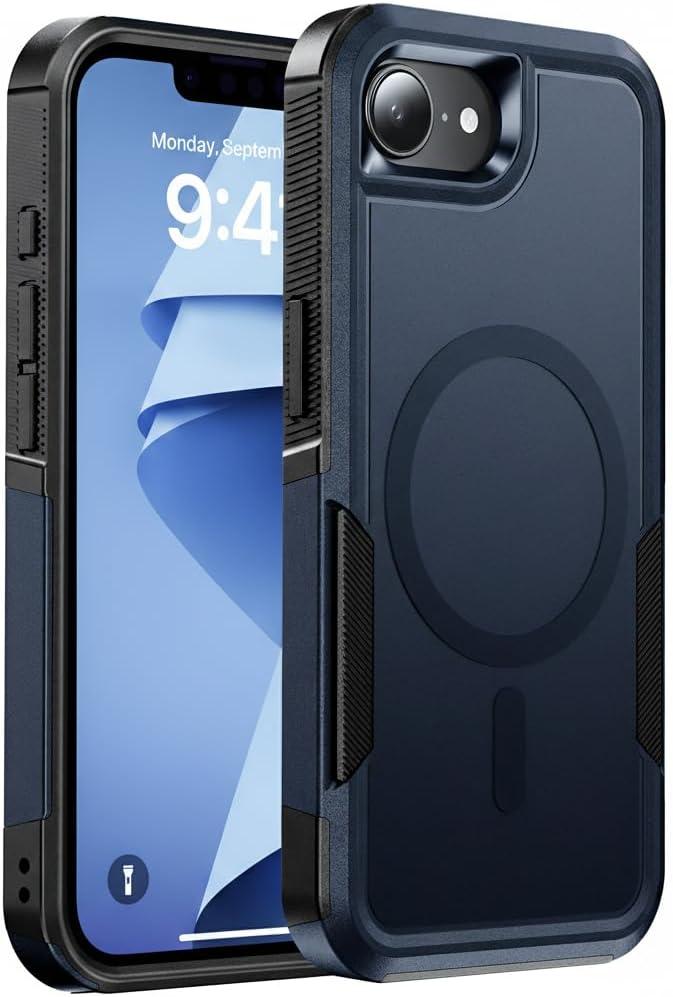 Magnetic for iPhone 17e Case Military-Grade Dual-Layer Shockproof, Rugged Heavy Duty Protective Cover [Compatible with Magsafe] Anti-Fingerprint Anti-Scratch 17e Phone Case 6.1”, Blue