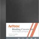 Ndsox 100 Pack 12 Mil Binding Presentation Covers Sand-Textured Polycover Report Covers for Letter Size Document Binding, Business Proposals, 8-1/2 x 11 Inches, Un-Punched, Square Corners, Black