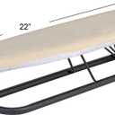 Household Essentials Accessory Sleeve Ironing Board, Plastic top, Foam Pad and Natural Cotton Cover, Heat-Resistant, Compact and Easy to Use, Matte Black Frame,Natural/Matte Black
