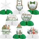 Jollyboom Winter Baby Shower Decorations, 8pcs Baby Its Cold Outside Honeycomb Centerpiece Welcome Baby Snowflake Table Centerpiece for Winter Woodland Jungle Forest Mountain Decoration Party