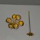 Cabilock Ghee Lamp Lotus Butter Lamp Holder Metal Golden Candle Holder Brass Oil Lamp Tea Light Votive Candle Stand for Temples Buddhist Supplies