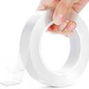 Double Sided Tape Heavy Duty, Clear Removable Mounting Tape, Multipurpose Strong Transparent Adhesive for Home Office Walls Decor, Poster Hanging, Carpet, Automotive Trim, DIY Projects (155in x 1in)