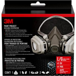 3M P95 / Organic Vapor Paint Project Reusable Respirator 6311, Large Size , NIOSH-APPROVED, Use For Professional Paint Spraying, Lightweight, Flexible, Thermoplastic Faceseal For Comfort (6311P1-DC)