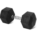 BalanceFrom Rubber Encased Hex Dumbbell, 45lbs, Single, Black, for Strength Training, Metal Handle