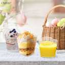 120 Sets Dessert Cups with Lids and Spoons, 5oz 6oz Clear Plastic Parfait Cups for Easter Spring Party Disposable Mini Dessert Containers Serving Fruit Ice Cream and Pudding (360pcs, 3 Style)