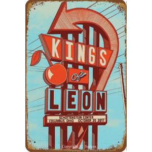 Tin Sign For Kings Leon Retro Metal Sign Funny Poster Living Room Kitchen Bathroom Home Art Wall Decoration Plaque Gift 8 * 12 Inch.