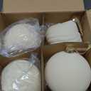 KI Store Large Velvet Christmas Balls 6-Inch Christmas Decorative Hanging Ornaments for Xmas Tree 4pcs (Cream)