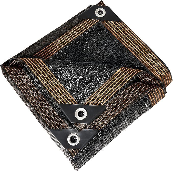 Black Shade Cloth, FT Sun Shade Net with Grommets, Garden Sunblock Shade Cloth Shading for Greenhouse, Plant, Pergola, and Backyard Patio