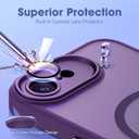 YEMORAN Compatible with iPhone 16E Case with Built-in Camera Lens Protector Translucent Magnetic iPhone 16E Phone Case 6.1" [Compatible with Mag-Safe][Great Grip Feeling], Purple